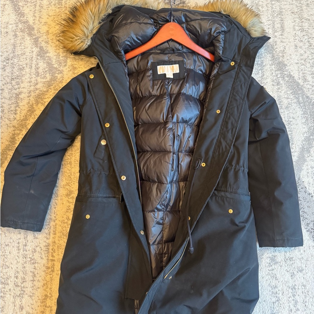 Michael Kors Black Puffer Coat with Fur Hood - Picture 7 of 7